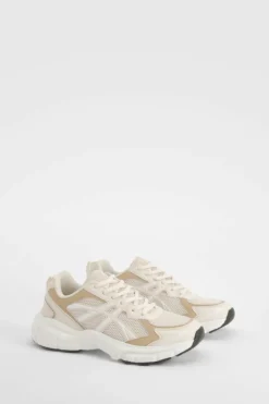 Trainers*boohoo Contrast Stripe Chunky Sporty Dad Trainers nude