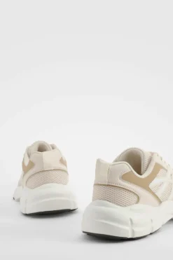 Trainers*boohoo Contrast Stripe Chunky Sporty Dad Trainers nude