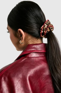 Hair Accessories*boohoo Contrast Trim Scrunchie leopard