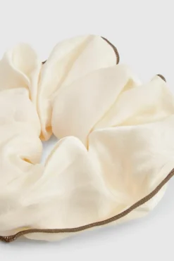 Hair Accessories*boohoo Contrast Trim Satin Oversized Scrunchie cream