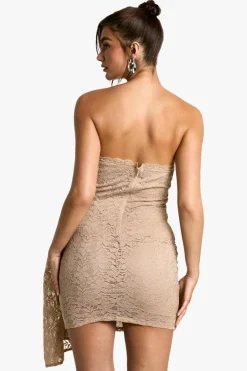 Bodycon Dresses*boohoo Corset Lace Diamante Mini Dress nude