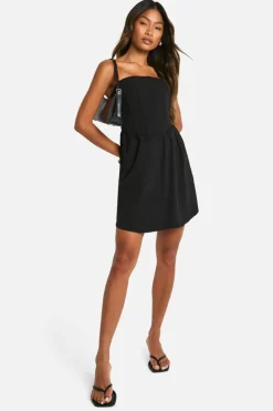 Smock Dresses*boohoo Corset Smock Dress black