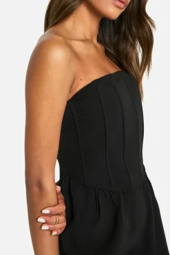 Smock Dresses*boohoo Corset Smock Dress black