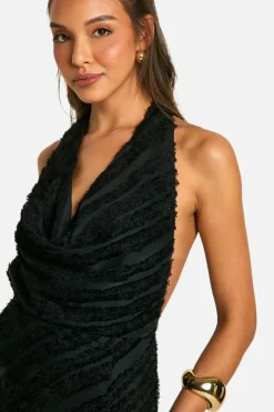 Cami Dresses*boohoo Cowl Textured Maxi Dress black