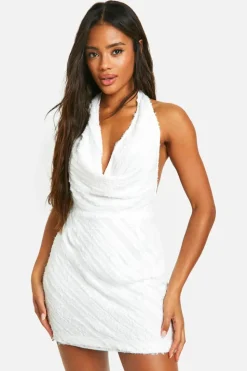 Cami Dresses*boohoo Cowl Textured Mini Dress white
