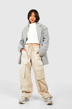 Jumpers*boohoo Cropped Fisherman Roll Neck Jumper cream
