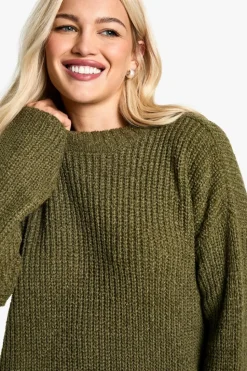 Jumper Dresses|Jumper Dresses*boohoo Crew Neck Jumper Dress khaki