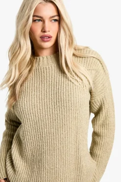 Jumper Dresses|Jumper Dresses*boohoo Crew Neck Jumper Dress oatmeal