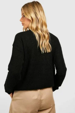 Jumpers*boohoo Crew Neck Knitted Jumper black