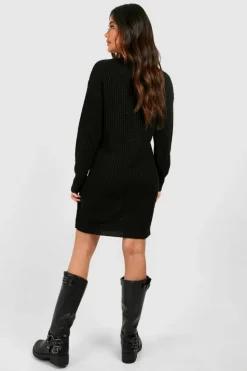 Jumper Dresses|Jumper Dresses*boohoo Crew Neck Mini Jumper Dress black
