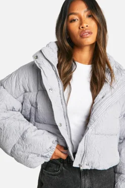 Up To 80% Off Winter Warmers|Puffer Jackets*boohoo Crinkle Boxy Puffer Jacket grey