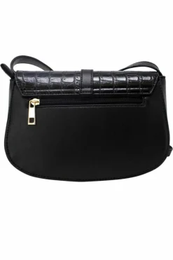 Cross-Body Bags|Handbags*SVNX Croc Saddle Crossbody with Padlock Black