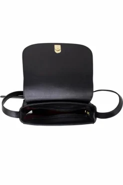 Cross-Body Bags|Handbags*SVNX Croc Saddle Crossbody with Padlock Black