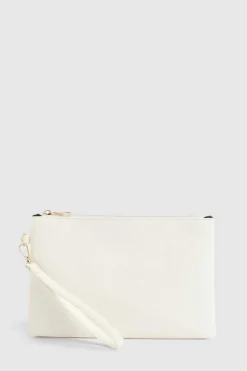 Handbags|Clutch Bags*boohoo Cross Hatch Zip Top Clutch Bag white