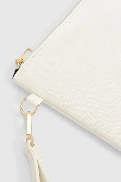 Handbags|Clutch Bags*boohoo Cross Hatch Zip Top Clutch Bag white