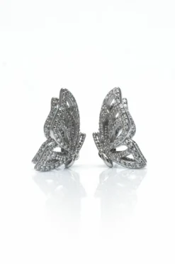 Earrings*Love Lemonade Crystal Couture Butterfly Stud Earrings Silver