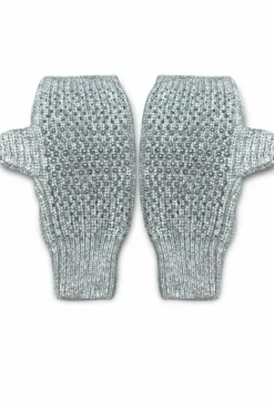 Hats & Gloves|Hats & Gloves*Love Lemonade Crystal Droplet Sparkly Cashmere Blend Fingerless Gloves Grey