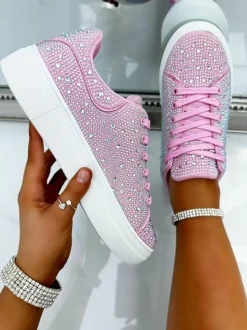 Trainers*Love Lemonade Crystal Energy Rhinestone Trainers Pink