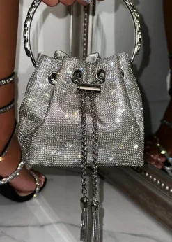 Handbags*Love Lemonade Crystal Goddess Handbag Silver
