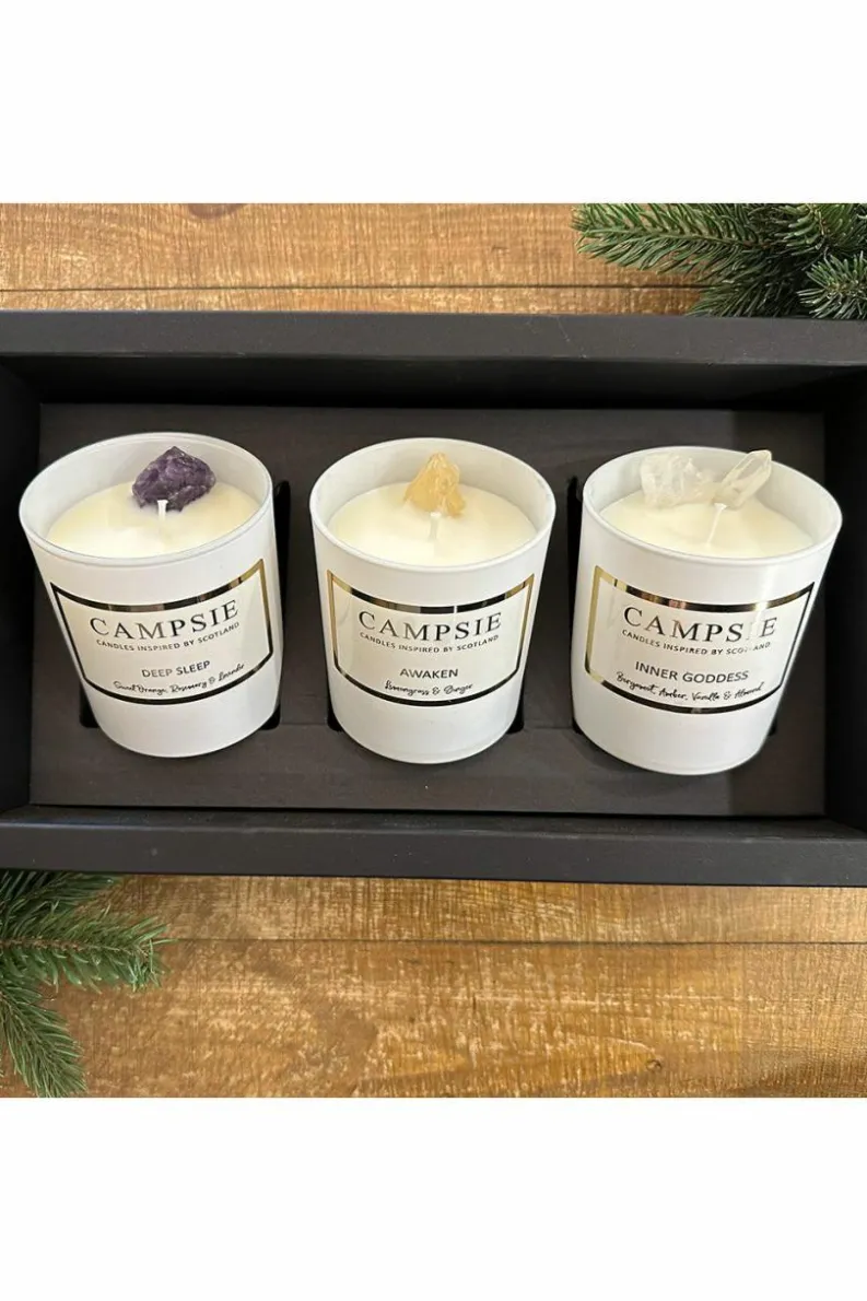 Candles & Diffusers|Candles*CAMPSIE Candles Crystal Luxe Candle Gift Set White