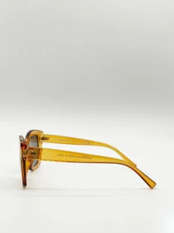 Sunglasses*SVNX Crystal Mustard Cateye Sunglasses Light Sand