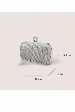 Clutch Bags*Kitise Crystal Rhinestones Evening Clutch Glitter Handbag with Chain Rose Gold