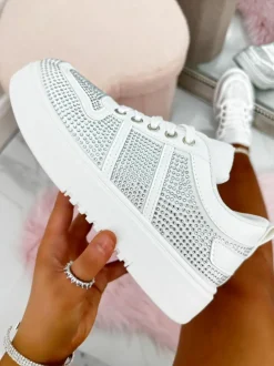 Trainers*Love Lemonade Crystal Shine Trainers White