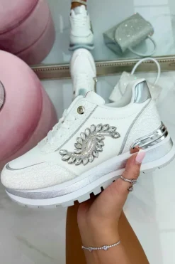 Trainers*Love Lemonade Crystal Vine Chunky Trainers White