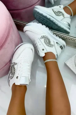 Trainers*Love Lemonade Crystal Vine Chunky Trainers White
