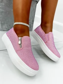 Trainers*Love Lemonade Crystal Zip Pumps Limited Edition Trainers Pink