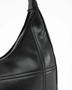 Cross-Body Bags|Handbags*My Accessories London Curved Quilted Leather-Look Sling Crossbody Bag Black