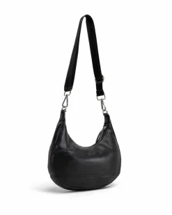 Cross-Body Bags|Handbags*My Accessories London Curved Quilted Leather-Look Sling Crossbody Bag Black