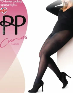 Tights & Socks|Tights & Socks*Pretty Polly Curves 70 Denier Opaque Cooling Tights - Black