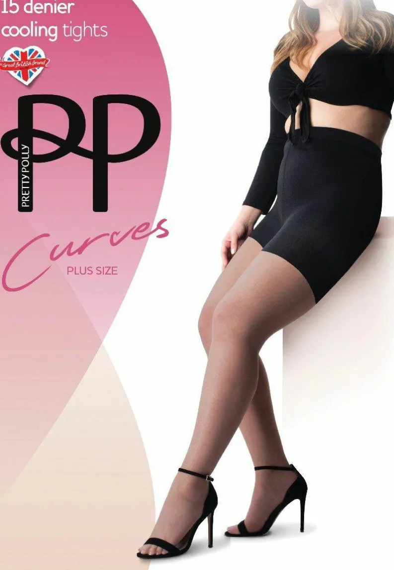 Tights & Socks|Tights & Socks*Pretty Polly Curves 15 Denier Sheer Cooling Tights - Black