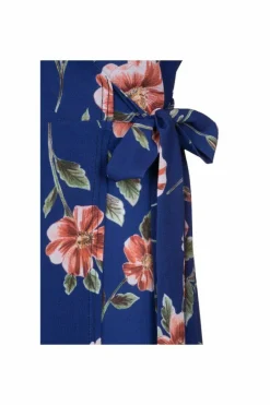 Wrap Dresses*Girls On Film Curvy Rose Print Wrap Dress Navy