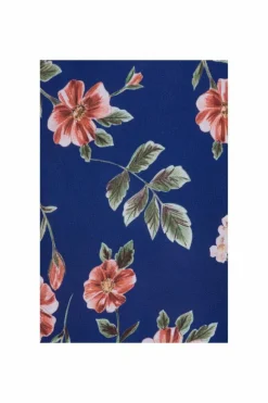Wrap Dresses*Girls On Film Curvy Rose Print Wrap Dress Navy