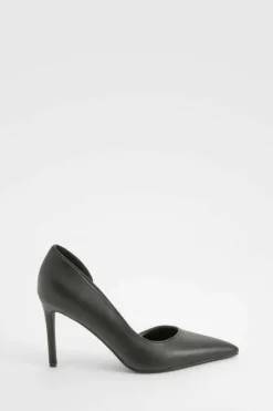 Heels*boohoo Cut Out Basic Mid Height Court black