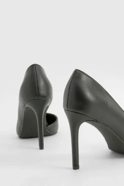 Heels*boohoo Cut Out Basic Mid Height Court black