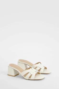 Sandals|Heels*boohoo Cut Out Block Heeled Mules white
