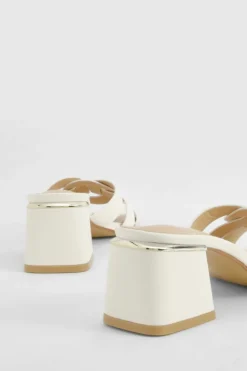 Sandals|Heels*boohoo Cut Out Block Heeled Mules white