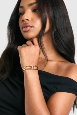 Bracelets*boohoo Cut Out Cuff Bangle gold