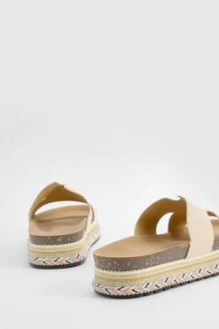 Sandals*boohoo Cut Out Detail Espadrille Sliders beige