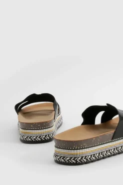 Sandals*boohoo Cut Out Detail Espadrille Sliders black