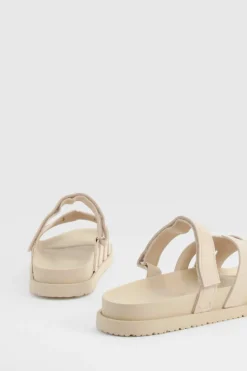 Sandals*boohoo Cut Out Detail Sliders beige