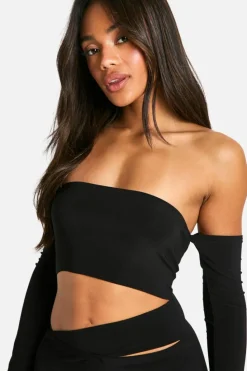Bodycon Dresses*boohoo Cut Out Slinky Long Sleeve Maxi Dress black