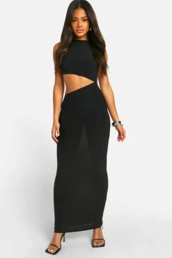Maxi Dresses*boohoo Cut Out Slinky Maxi Dress black