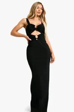 Maxi Dresses|Dresses*boohoo Cut Out Snake Trim Detail Maxi Dress black