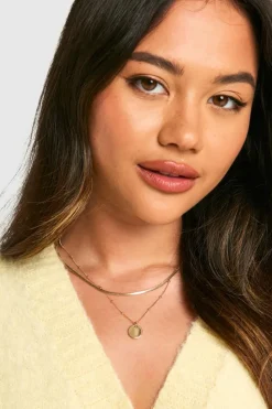 Necklaces*boohoo Dainty Layered Pendant Necklace gold