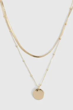 Necklaces*boohoo Dainty Layered Pendant Necklace gold