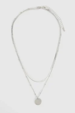 Necklaces*boohoo Dainty Layered Pendant Necklace silver